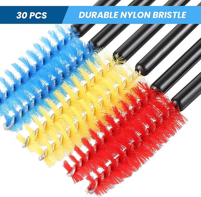 Outus 30 Pieces Hummingbird Feeder Cleaning Brush Mini Nylon Brush Set Cleaner for Bottles, Tubes, Jars, Bird Feeder (0.3 Inches/ 3.9 Inches) - Image 3