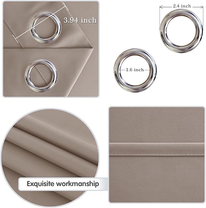DWCN Room Divider Blackout Curtain Thermal Grommet Panel with Top for Bedroom Partition, Patio Sliding Door Curtains - Extra Wide Curtains for Glass Door, 6.7ft Wide x 7ft Tall, Camel - Image 5