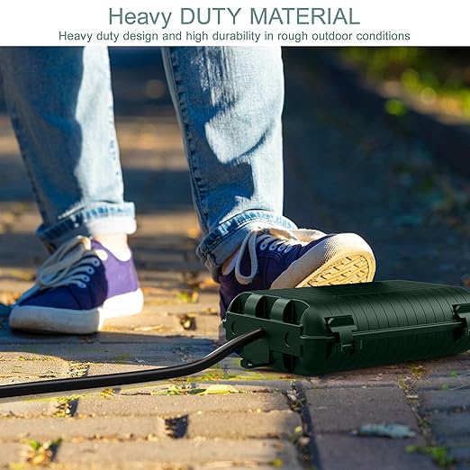 Outdoor Waterproof Electrical Box, 2 Pack Large Extension Cord Cover Protector Plug Connection Cable Safety Box IP54 Water-Resistant for Power Strip, Holiday Light and Decorations, Green - Image 6