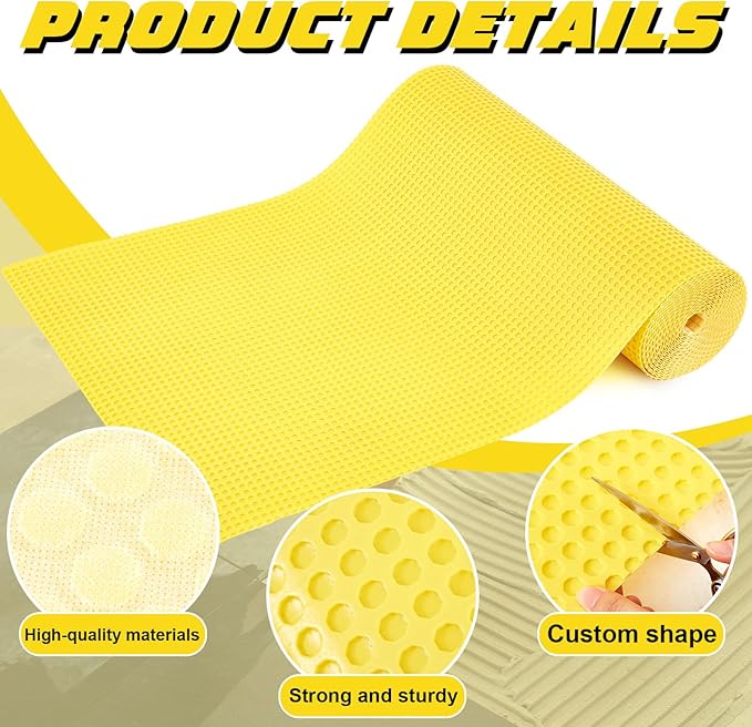 Nuanchu 1/8" Thick 161.44 Sq. ft. Uncoupling Membrane for Tile, Dimple Drainage Matting, Moisture Barrier Foundation Wrap Floor Underlayment Sub Floor Waterproof for Bathroom Shower Kitchen Basement - Image 3