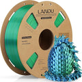 LANDU Silk Dual Color PLA Filament 1.75mm 1KG, 3D Printer Filament Dimensional Accuracy +/- 0.02mm, Coextrusion Filament PLA Shiny Filament Fits for Most FFF 3D Printers,1KG Spool (2.2lbs) Green Blue by LANDU
