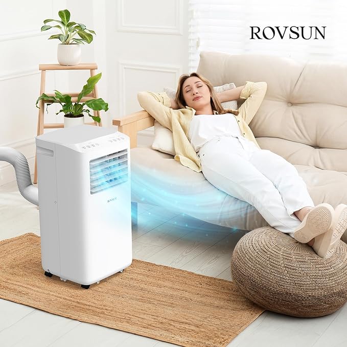ROVSUN WiFi Enabled Smart 10000 BTU Portable Air Conditioner with Remote & APP Control, 3-in-1 Cooler, Dehumidifier & Fan, Powerful Room Mobile AC Unit with Rolling Wheels & Easy Installation Kit - Image 7