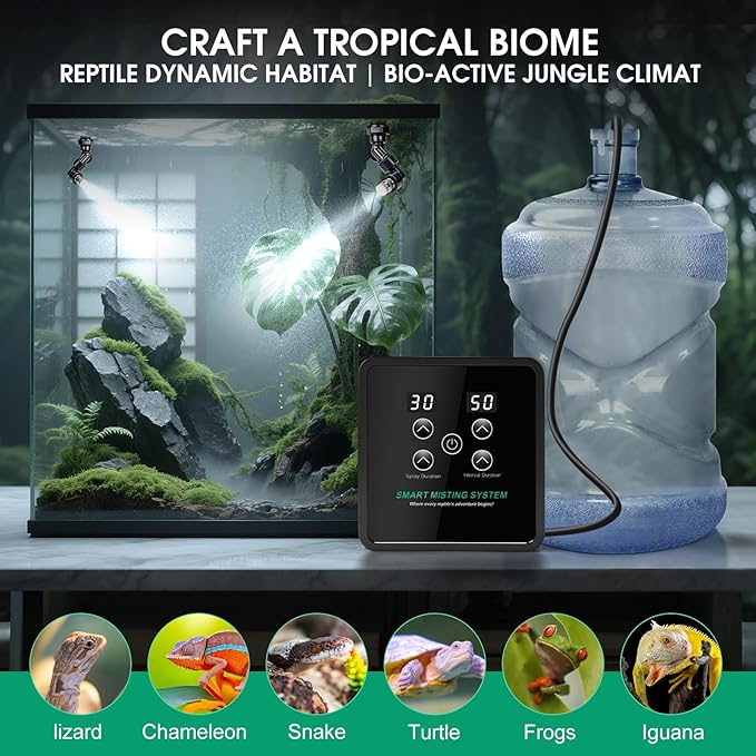 Reptile Mister Humidifier Reptile Mister System with Timer – Auto Terrarium Misting System for Chameleons, Snakes, Frogs, Lizards & Turtles - Image 5