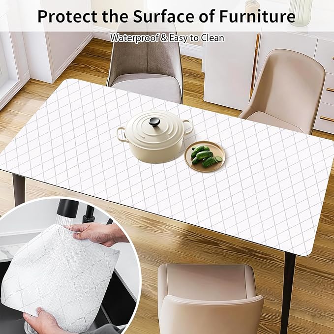 Shelf and Drawer Liner for Kitchen Cabinet,24 in x 10 FT Non-Adhesive Rhombus Cabinet Liners for Shelves Non-Slip Waterproof Kitchen Drawer Liners Contact Paper Shelf Paper with Knife and Tape Measure - Image 7