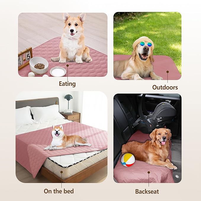 gogobunny 3X Stronger Waterproof Pet Blanket, Scratch Proof Furniture Protector for Dogs Cats, Reversible Cover 40x50 Inch, Dark Pink/Light Pink - Image 8