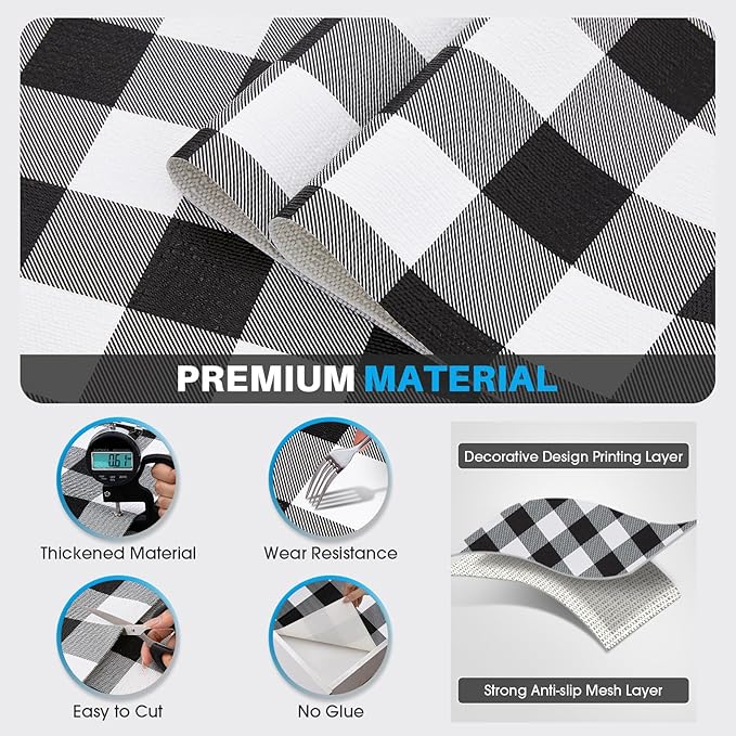 Coavas Extra Grip Thickened Shelf and Drawer Liner - Non-Adhesive Non-Slip Waterproof Mats for Kitchen Cabinets, Drawers, Shelves, Dresser & Cupboard, Easy Cut DIY (Black Stripe, 12IN x 10FT) - Image 9