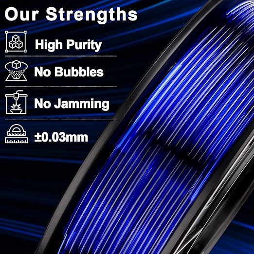 AMOLEN 3D Printer Filament Bundle, PETG Filament 1.75mm,Transcucent Clear/White,Red,Green,Blue Filament,PETG Transparent Filament with Light Transmission Feature,250g x 4 Spools Set - Image 5