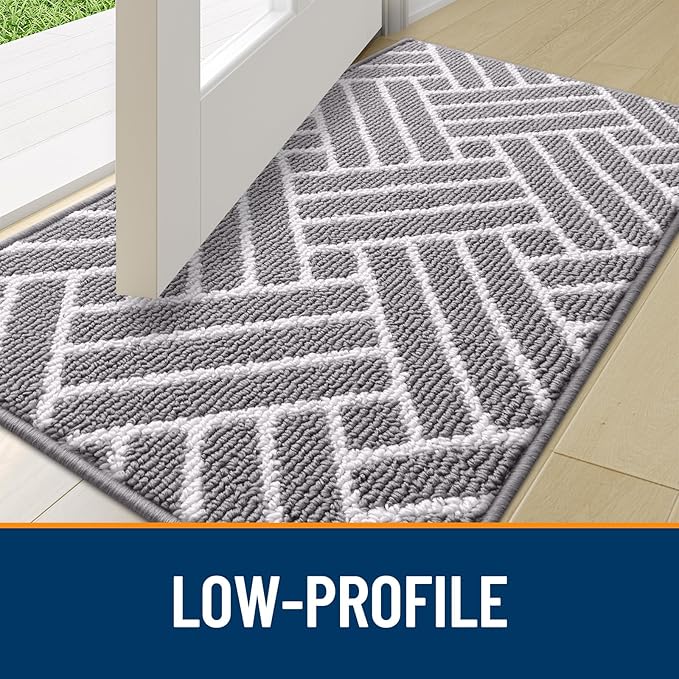 OLANLY Large Indoor Door Mat, 59x35 Inch, Dirt Resistant and Absorbent, Non-Slip Rubber Backing Floor Mats, Easy Clean Low-Profile Doormat for Entryway, Front Door, and Inside Entrance, Grey - Image 4