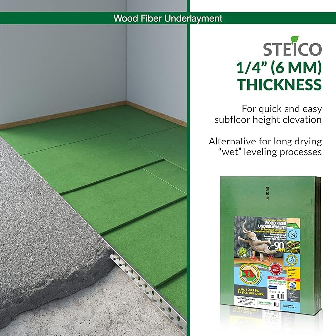Wood Fiber Flooring Underlayment, 6mm (1/4 Inch) Thickness - 90 Sq Ft, Natural Soundproofing Insulation, for Laminate, Vinyl, LVT, LVP, or Hardwood - Image 6