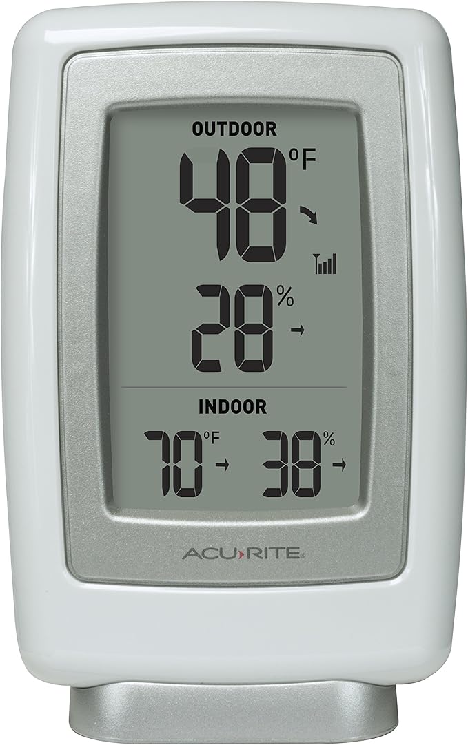 AcuRite 00611 Indoor Outdoor Thermometer with Wireless Temperature Sensor & Hygrometer White Small - Image 4