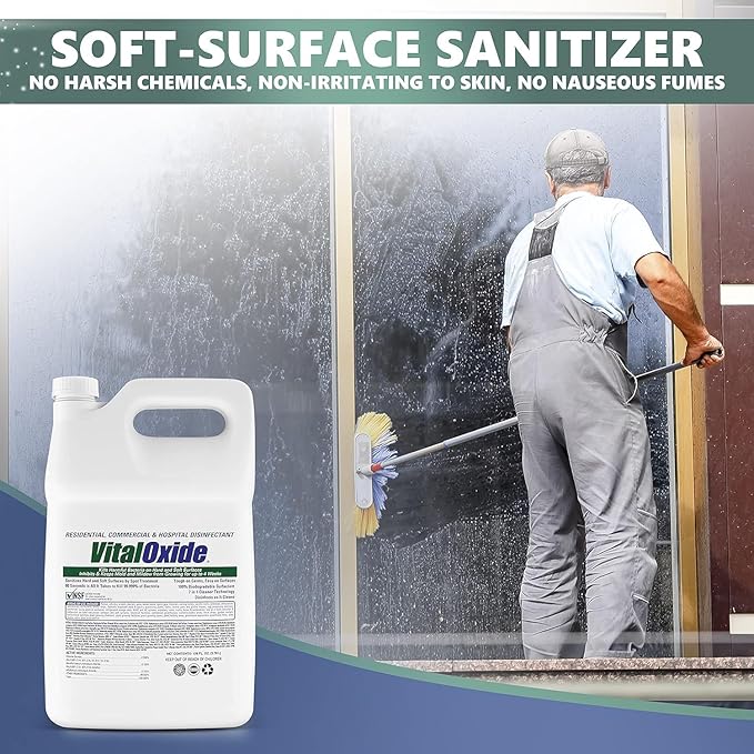 Vital Oxide Disinfectant, Deodorizer, Cleaner, Food-Contact Sanitizer, Virucide – (EPA registration #82972-1) – Kills Mold & Mildew, Eliminates Odors -4 Gallon - Image 4
