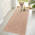 OLANLY Dog Door Mat for Muddy Paws 70x35, Absorbs Moisture and Dirt, Absorbent Non-Slip Washable Doormat, Quick Dry Chenille Mud Mat for Dogs, Entry Indoor Entryway Carpet for Inside Floor, Peach by OLANLY