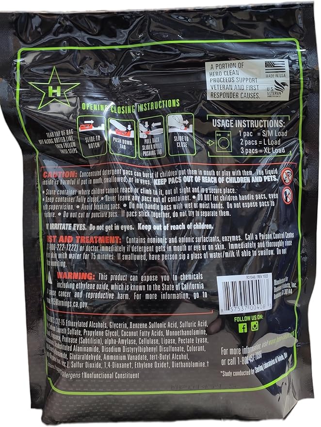 Hero Clean Laundry Detergent PACS, Scent 1, 45-Count - Image 5