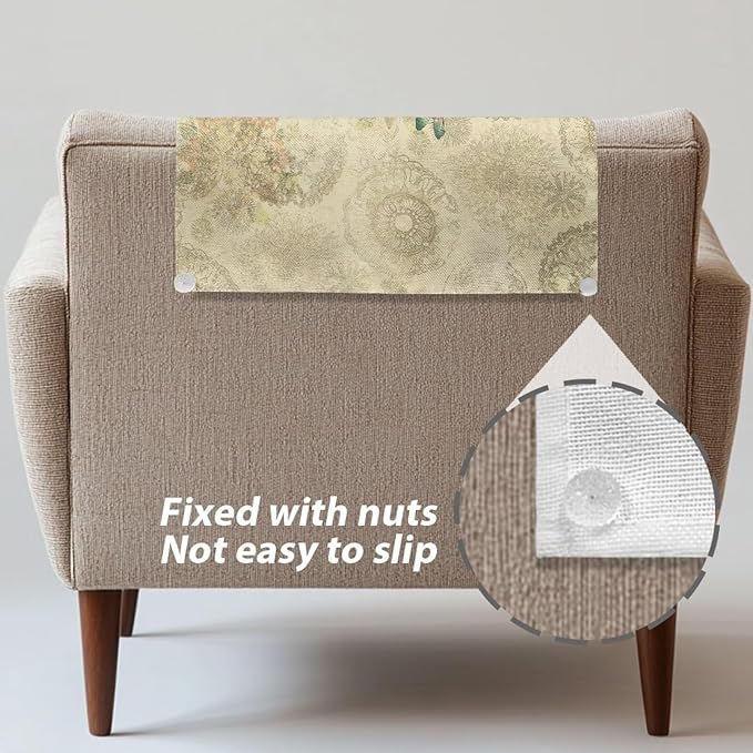 Dragonfly Boho Flower Recliner Headrest Protector Well Fit Sofa Headrest Cover Wrinkle Resistant Recliner Backrest Cover Furniture Protector for Leather Sofa Couch Home Decor - Image 5