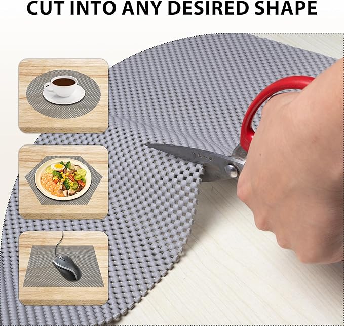 Shelf Liners for Cabinets-Drawer Liner Cabinet Liners for Shelves Kitchen,Non-Adhesive,Non-Slip,Gray,12 x 48 inch - Image 2