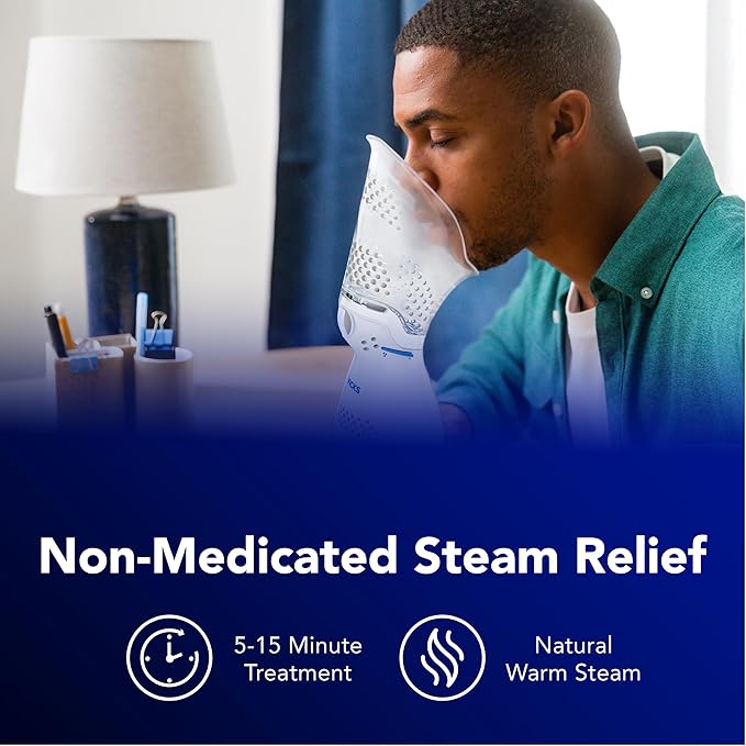 Vicks Sinus Inhaler, New & Improved Non-Medicated Steam Inhaler for Sinus Relief, Allergies, Congestion & Colds, Vocal Steamer, Soothes Nasal & Throat Passages, Works with VapoPads (1 Included) - Image 7