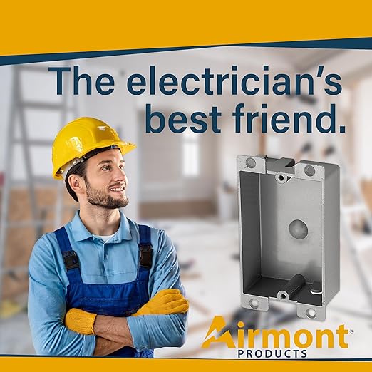 Plastic Electrical Box, Shallow Remodel Box, 8 Cubic Inch Grey Outlet Box, Single Gang Old Work Junction Box, Length 4.25'', Width 2.4'', Depth 1.24'', Solid PVC Construction, ETL Listed - Image 9