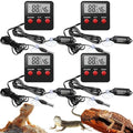 Weewooday 4 Pcs Reptile Thermometer and Humidity Gauge Reptile Terrarium Thermometer Hygrometer with Probes Indoor Outdoor Digital Pet Temperature and Hygrometer Gauge for Pet Keeping by Weewooday