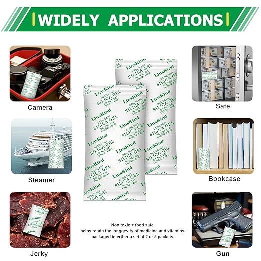 20 Gram [60 Packets] Food Grade Silica Gel Packets, Moisture Absorbers for Moisture Control - Protects Items from Moisture Damage - Image 5