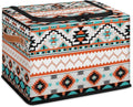 Storage Bin, Collapsible Fabric Storage Boxes with Lids for Organizing, Western Aztec Stackable Closet Organizers and Storage Cube Basket with Handle for Home, Office, Bedroom (10.2"x14.2") by LLCXCSI