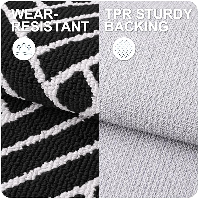 OLANLY Indoor Door Mat, 32x20 Inch, Dirt Resistant and Absorbent, Non-Slip Rubber Backing Floor Mats, Easy Clean Low-Profile Doormat for Entryway, Front Door, and Inside Entrance, Deep Black - Image 3