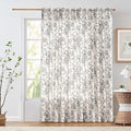 jinchan Linen Floral Curtains 100 Inch Extra Wide for Patio Sliding Glass Door Room Divider Curtain for Living Room 84 Inch Length Farmhouse Peony Black Printed Curtain Set 1 Panel by JINCHAN
