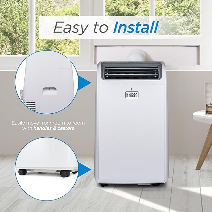 BLACK+DECKER Smart Portable Air Conditioner, 14,000 BTU for Rooms up to 700 Sq. Ft., Smart Portable AC with Follow Me Remote and Window Kit, BPACT14WT, White - Image 8