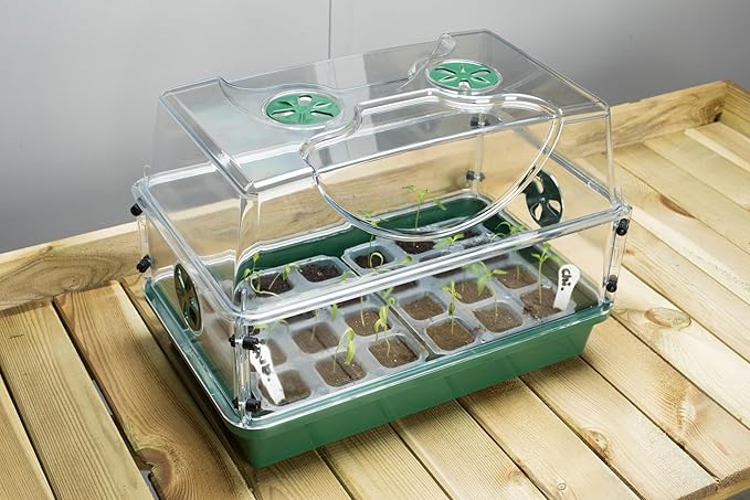 EarlyGrow Medium Seed and Herb Domed Propagator with Vented Side Height Extension and Security Clip Set,Green - Image 10