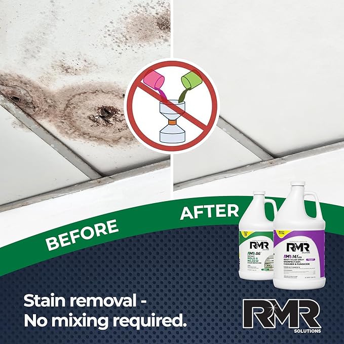 RMR Brands DIY Mold Remover Bundle - Complete Mold Killer & Stain Remover Bundle - Mold and Mildew Prevention Kit, Disinfectant Spray, Includes 2-1 Gallon Bottles - Image 5