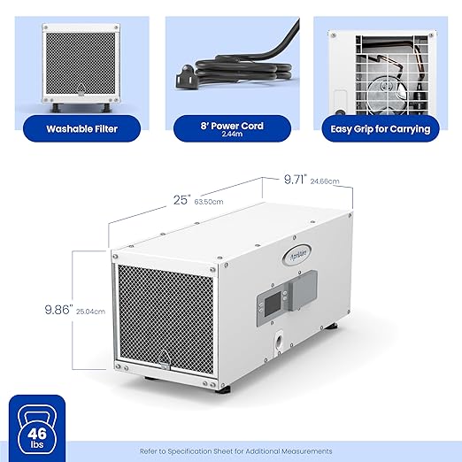 AprilAire E050 Dehumidifier – Compact, 50 PPD for Crawl Spaces, Attics, Garages, Basements up to 1,600 Sq. Ft., Part of the AprilAire Healthy Air System - Image 14