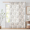 jinchan Linen Floral Curtains Extra Wide for Patio Sliding Glass Door Room Divider Curtain for Living Room 84 Inch Length Farmhouse Peony Black Printed Curtain Set 1 Panel by JINCHAN