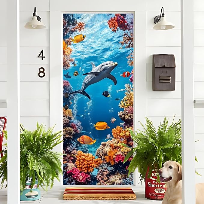 3D Door Decals Stickers, Peel Stick Wall Murals Vinyl Wallpaper Self-Adhesive Mural Door Covers Decorative for Furniture Home Decor Wrinkle-Resistant Waterproof - Image 4