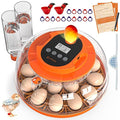 18 Egg Incubator with Automatic Turning & Humidity Control, Fully Automatic Incubators with 2 Trays, Egg Candler, for Hatching Chicken, Duck, Goose, Quail, Pigeon, Turkey, Home, Classroom, Farm Use by Homcolorful