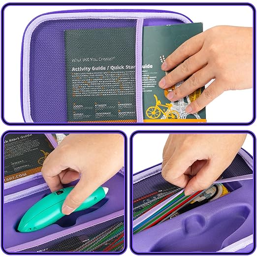 Case for 3Doodler Start+ Essentials (2023,2024) 3D Pen Set, Art Activity Set Storage for Educational STEM for Boy Girl, Carrying Case for Printing Filament Refill and Accessories, Black (Box Only) - Image 7