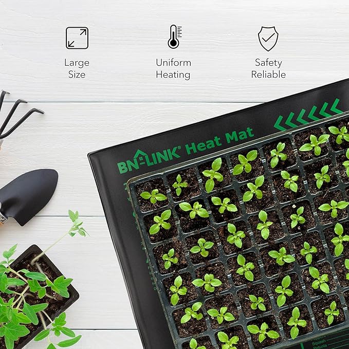 BN-LINK Seedling Heat Mat Warm Hydroponic Heating Pad Waterproof 20" x 20.75" for Seed Starting Greenhouse and Germination - Image 6