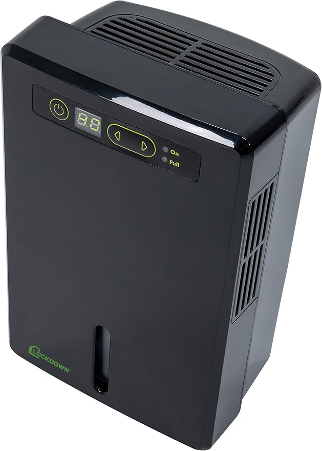 LOCKDOWN Automatic Dehumidifier with Quiet Operation, Drain Hose and Self Monitoring Controls for Humidity Control in Small Rooms, Safes and Closets - Image 2