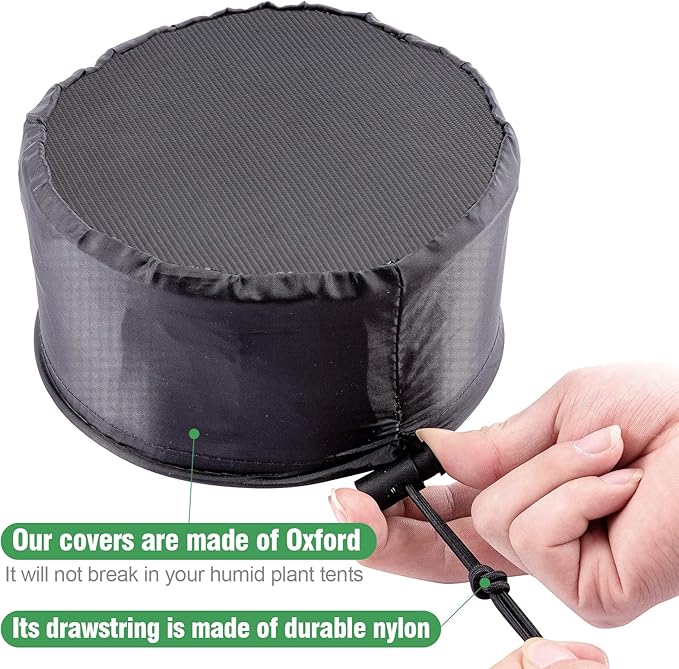2 Pcs Grow Tents Vent Cover - 6" Dustproof Duct Filter Vent Covers with Elastic Band and Fixed Buckle for Plant Grow Tent Accessories - Image 3