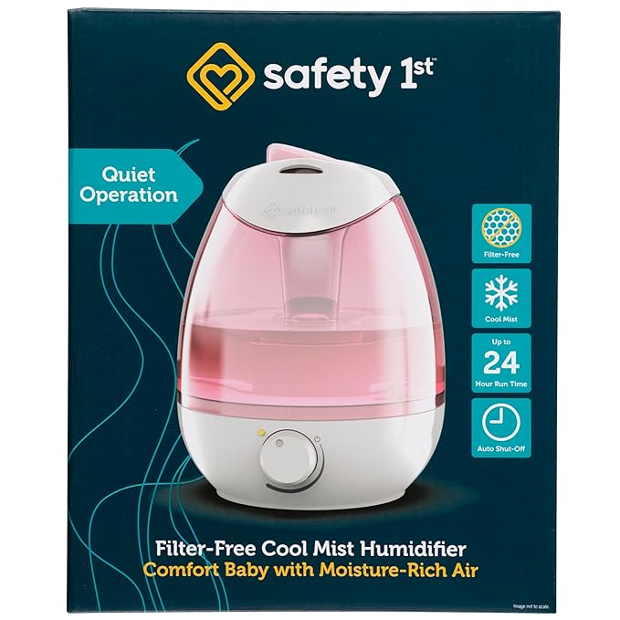 Safety 1st Filter Free Cool Mist Humidifier, Pink, Pink - Image 2