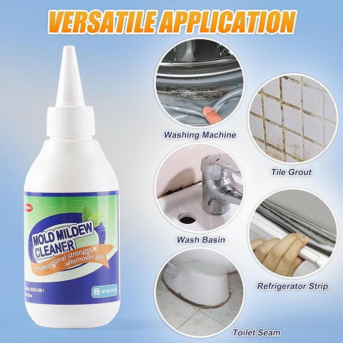 Home Stain Remover Gel, Effective Washing Machine Cleaner, Black Stain Cleaner for Grout, Walls, Shower, Caulk, Kitchen Sinks and Refrigerator Strips - 5 Fl Oz - Image 4