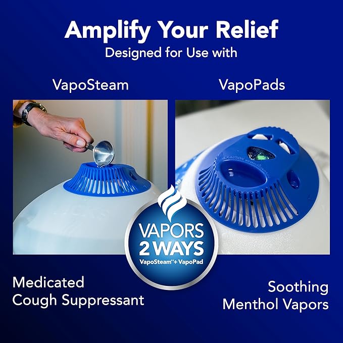 Vicks Warm Steam Vaporizer & Humidifier 1.5 Gallon Tank for Small and Medium Rooms, Night Light, Works with VapoPads and VapoSteam - Image 4