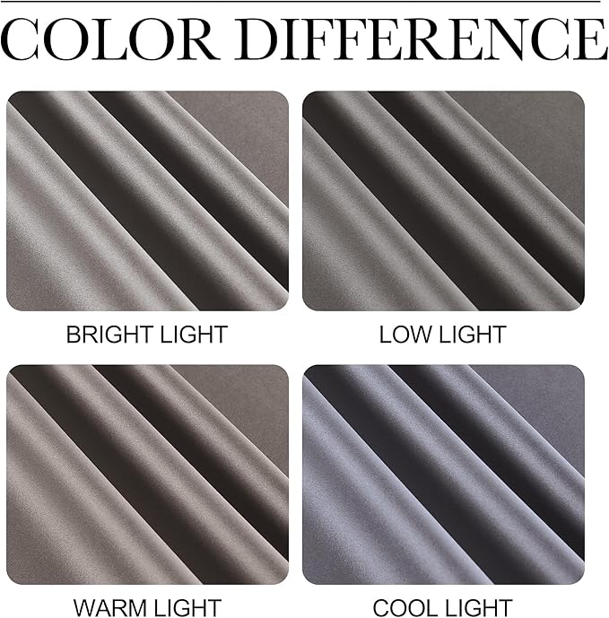 NICETOWN Room Darkening Cafe Satin Curtains for Small Windows, 42" Wide by 63" Long, 2 Panels, Chrome Gray, Rod Pocket Privacy Blackout Drapes for Play Room - Image 5