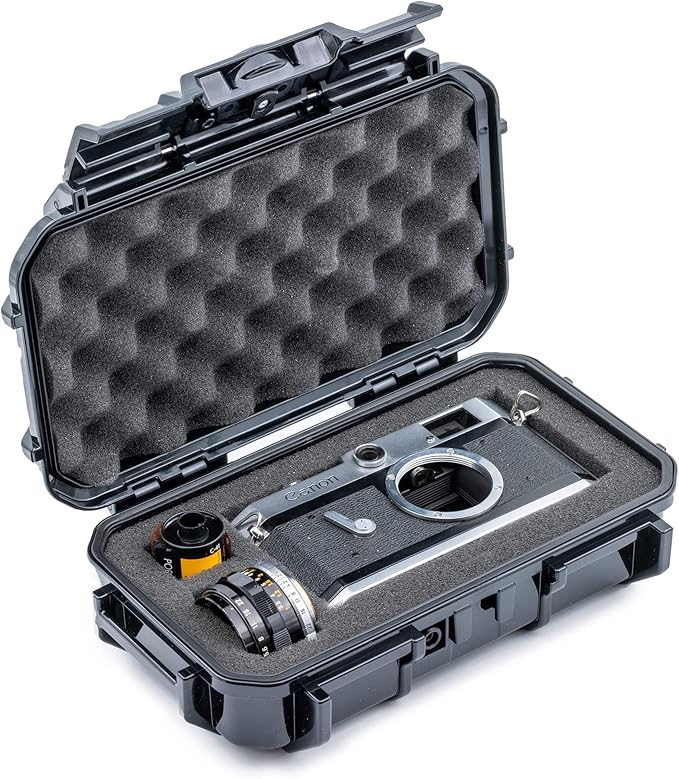 Evergreen 56 Waterproof Dry Box Protective Case with Pick & Pluck Foam - Travel Safe/Mil Spec/USA Made - for Cameras, Phones, Camping, Fishing, Hiking, Water Sports, Knives, Survival (Black) by EvergreenCases