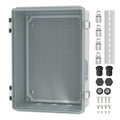 Joinfworld Clear Electrical Enclosure Box Outdoor 14x10x6 Plastic Junction Box Waterproof Outside Nema 4 Electrical Box Weatherproof for Electronics Pump Controller WiFi Router by Joinfworld