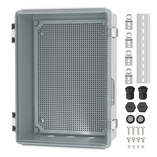 Joinfworld Clear Electrical Enclosure Box Outdoor 14x10x6 Plastic Junction Box Waterproof Outside Nema 4 Electrical Box Weatherproof for Electronics Pump Controller WiFi Router by Joinfworld