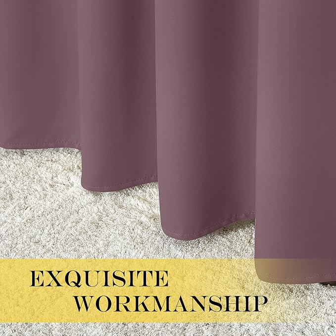 NICETOWN Privacy Room Divider Curtain Thermal Blackout Curtain for Patio Door, Living Room, Bedroom Partition and Shared Office Space, 1 Grommet Panel, Dry Rose, 100 inch x 108 inch Long - Image 6