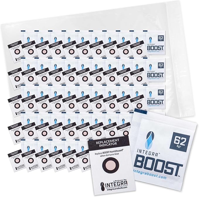 Integra Boost 2-Way Humidity Control Pack - Preserve Flavor & Control Humidity at 62% RH - Moisture Absorber for Herbs, Spices & More - 8 Gram (Pack of 50) by IntegraSpecialtyProducts