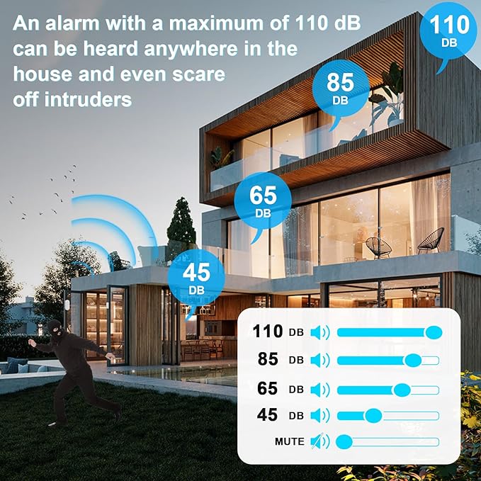 SanJie Door Sensor Chime When Door Opens, Door Entry Chime for Business/Home/Office/Store,500 FT Range,26 Chimes 5 Adjustable Volume Door Ringer Alert 2 Sensors + 1 Receivers - Image 6