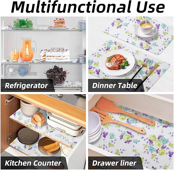 18" W x 96" L Floral Drawer and Shelf Liner for Cabinets, Non-Adhesive Strong Grip Non-Slip Flower Shelf Cabinet Kitchen Shelf Liners for Kitchen Cabinets - Image 9