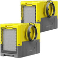 190 Pints High Efficiency Commercial Dehumidifier for Basements-6000 Sq.Ft. Industrial Grade Dehumidifiers with Pump & Drain Hose for Crawl Spaces Water Damage Restoration-Light Yellow-2PC by BSMTEK