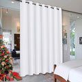 RYB HOME Room Dividers Curtain Privacy 50% Light Block Energy Efficiency Wall Partition Screens for Shared Bedroom Dining Patio Door Home Office Clinic Hospital, 1 Pc, Pure White, W 12.5ft x L 9ft by RYBHOME